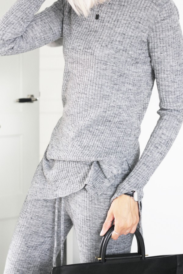 knitted trousers and top