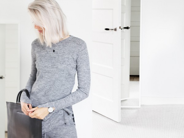 knitted trousers and top