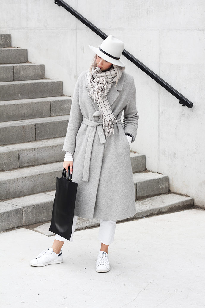 monochrome winter outfit