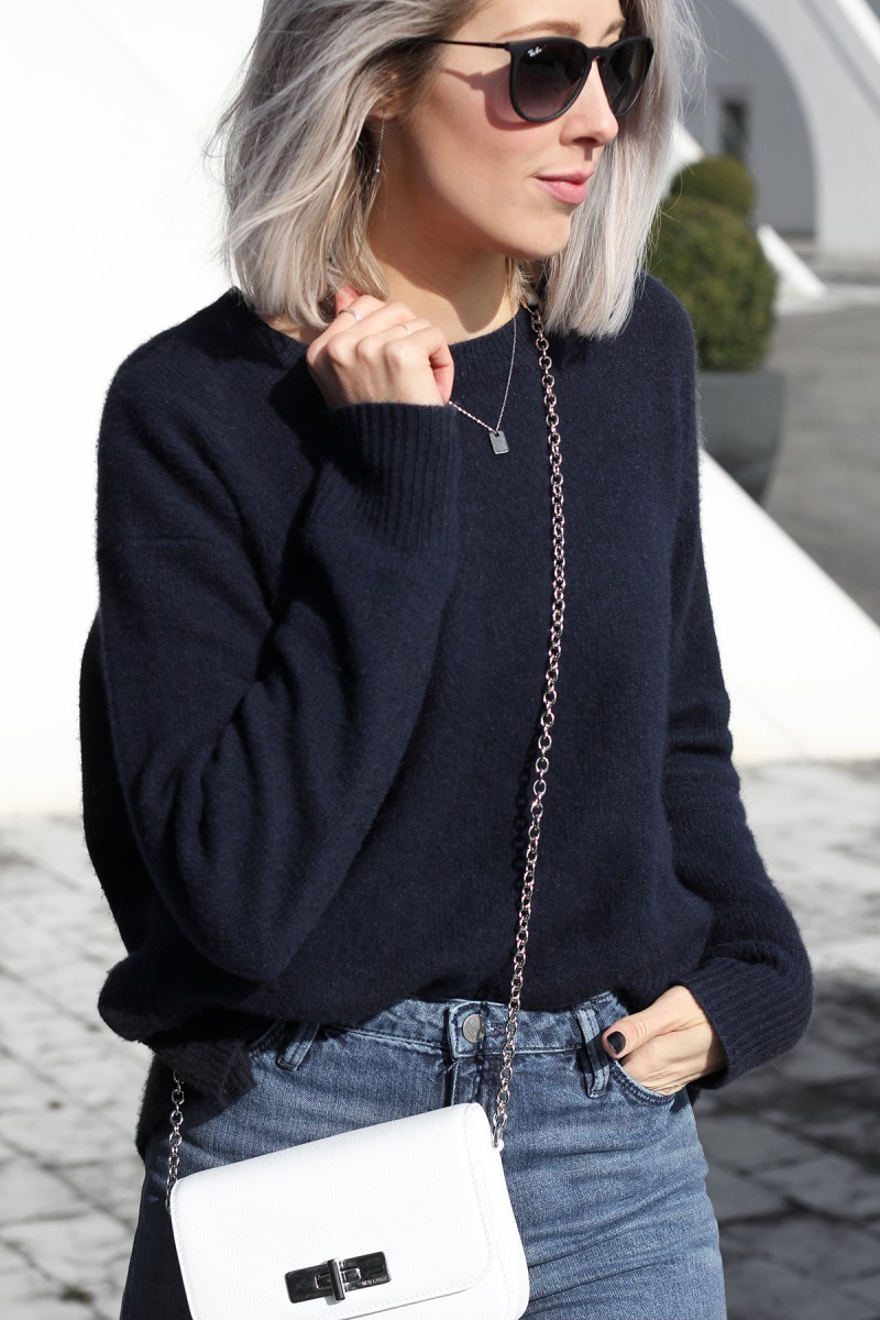 blue denim flares